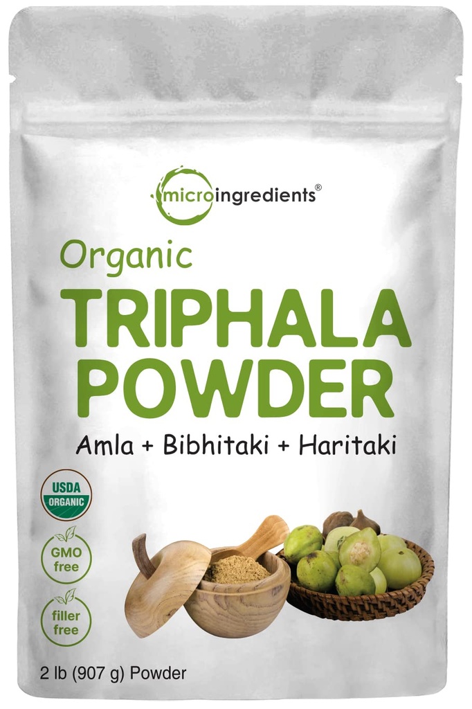Micro Ingredients Organic Triphala Powder, 2 litry (Amla + Haritaki + Bibhitaki)
