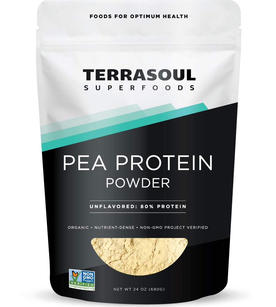 Terrasoul Superfoods Organic Pea Protein, 1,5 Lbs - Evropská sourced currency 124; Neochucené currency 124; hladká textura
