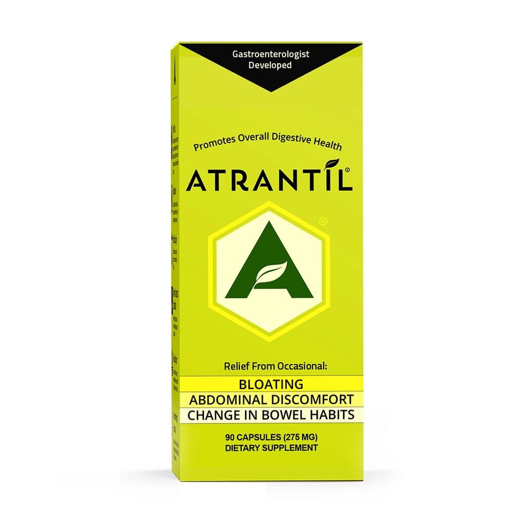 Atrantil 90 Capsules- Antioxidant Balený polyfenol pro nadýmání a úlevu od plynu, břišní diskomfort, zácpa, průjem, Postbiotická, změna v Bowel návyky a každodenní stravitelné zdraví.