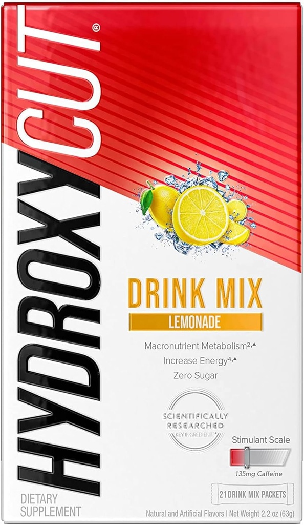 Hydroxycut Drink Mix, Lemonade - 21 Cestování-Velikost Packets - Nulové kalorie nebo cukr - Zvýšení metabolismu, Burn kalorií, Zvýšení energie - pro ženy a muže