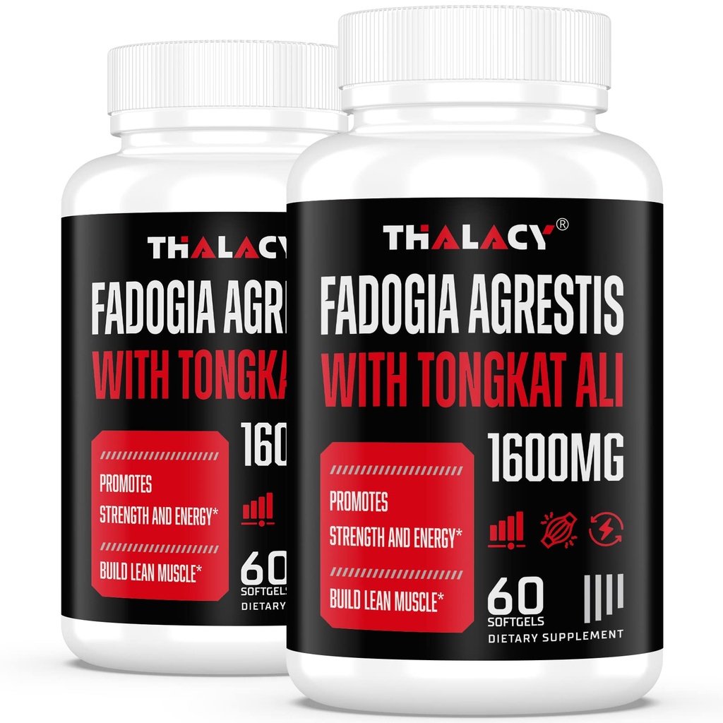 1600mg Fadogia Agrestis Tongkat Ali Dodatek, Fadogia Agrestis Extract pro muže s Ashwagandha - Maximální síla, 120 Softgels