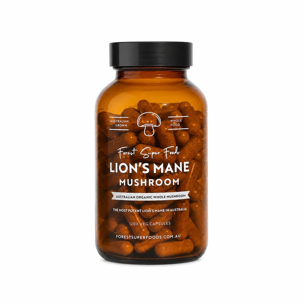 Forest Super Foods Lion 's Mane Houba Kapsle 124; Australian Grown Capsle 124; WH96 Slova 697 charakteristické potraviny 124; Full Spectrum CZ124; Freeze- Sušený 124; 120 Kapsle