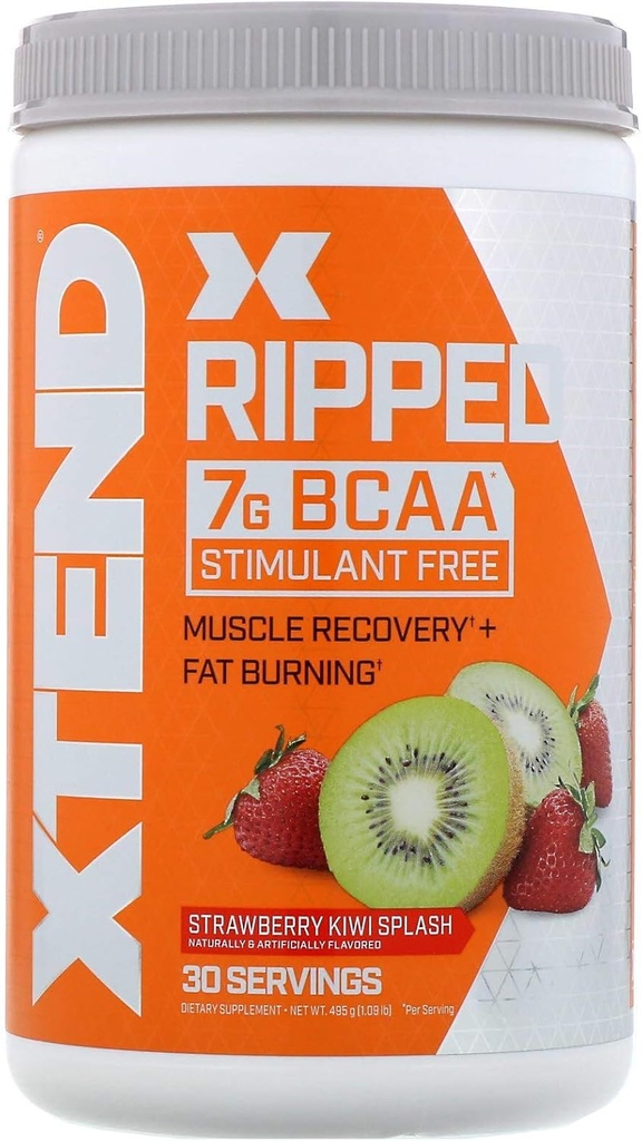 Xtend Ripped BCAA Powder Jahodová Kiwi 124; Řezání Formule + Cukr zdarma příspěvek cvičení Muscle Recovery drink s aminokyselin 124; 7g BCAA pro muže a ženy 124; 30 Služební