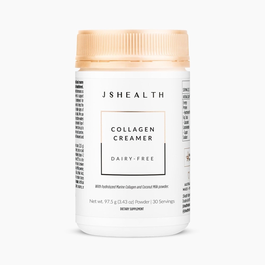 JSHealth Collagen Creamer - Vanilla Collagen Creamer pro kávu - Dairy Free Health Coffee Creamer, 30 Doručování Marine Collagen Peptides