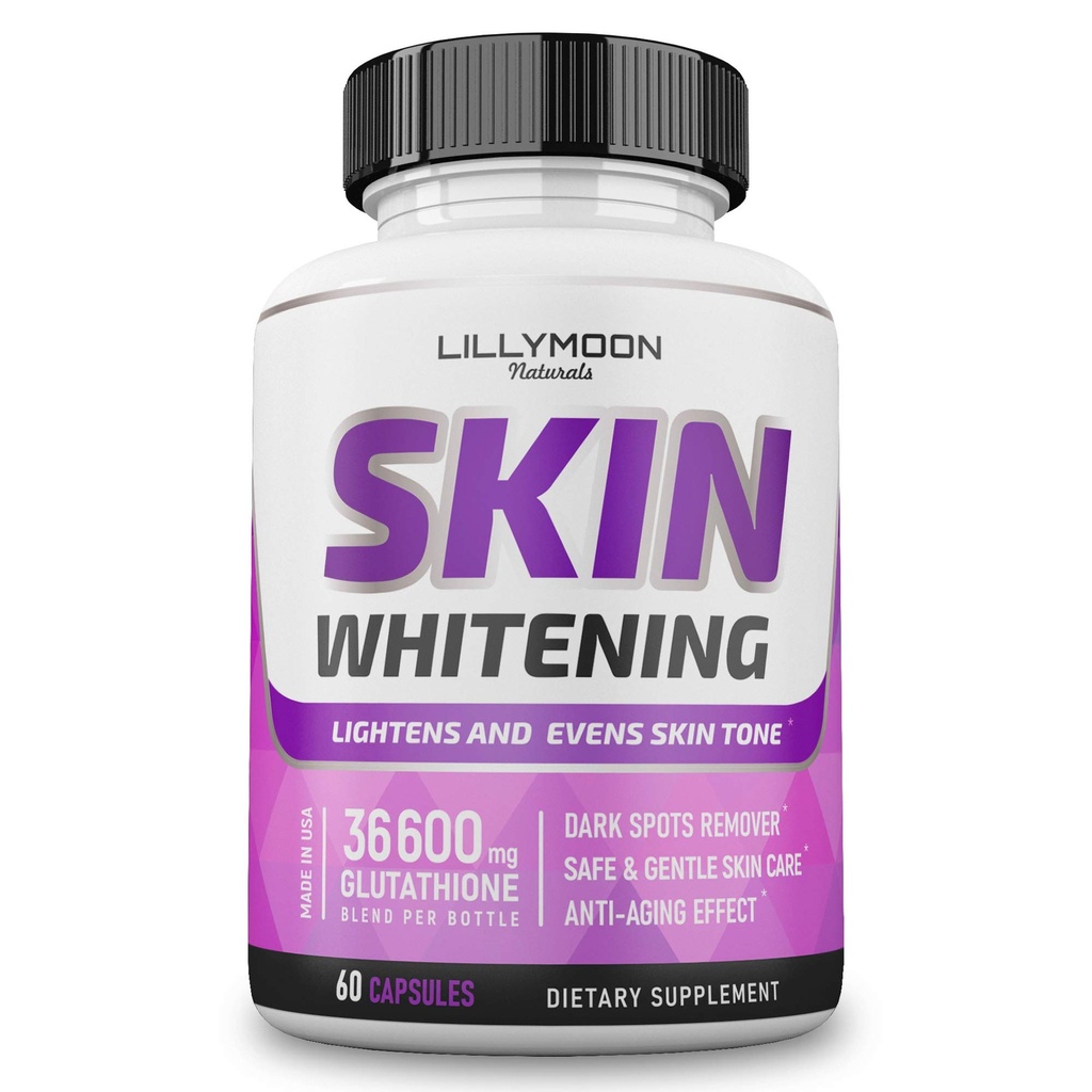 LILYMOON Glutathione Whitening Pills Skin Lighting Pills - Skin Whitening Formule - Glutathione Whitening Skin Pills with Vitamin C - Skin Lighterer - Dark Spot Remover - Made in USA