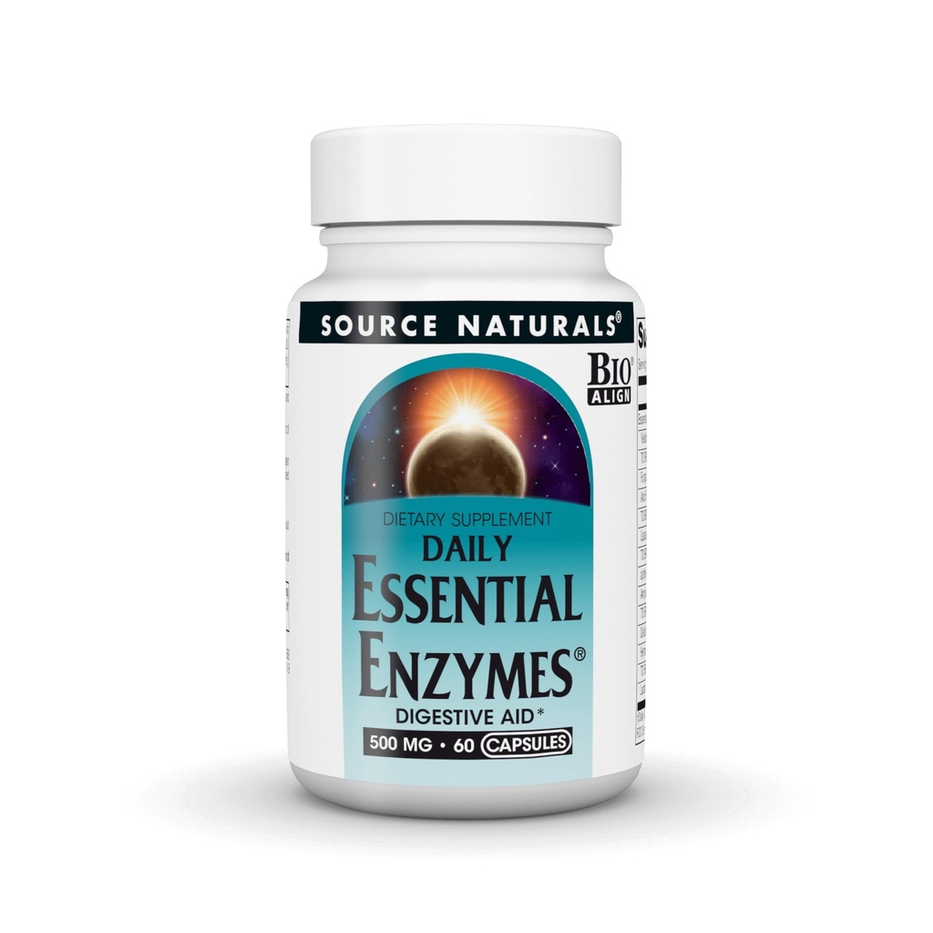 Zdroj Naturals Essential Enzymy, Bio- Zatříděné mnohonásobný doplněk enzymu Bylinné Defense for Digestion, Gas, Zácpa & Bloating Relief - Podporuje silný imunitní systém * - 500mg - 60 Kapsle