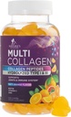 Kolagen Peptidy Gummies s 2500 mcg Biotin - Hydrolyzovaný protein typu I & III Multi kolagen dodatek s vitaminem C & zinek - Podpora pro vlasy, pleť, nehty, chutné pomerančové aroma - 120 Gumy