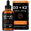NutraChamps Vitamin D3 K2 Kapky, Tekutý Vitamin D3 5000 IU & K2 D3 s MK7, Vitamin D Kapky pro děti, Kosti, Srdce a imunitní zdraví, Tekutý Vitamin D v MCT Oil pro lepší absorpci