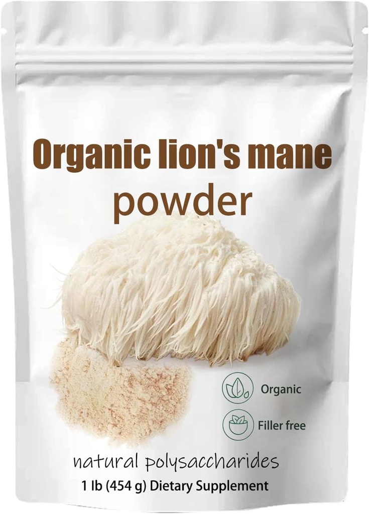 Organic Lion 's Mane Houba Powder- Lions Mane Houbový dodatek Extract Powder