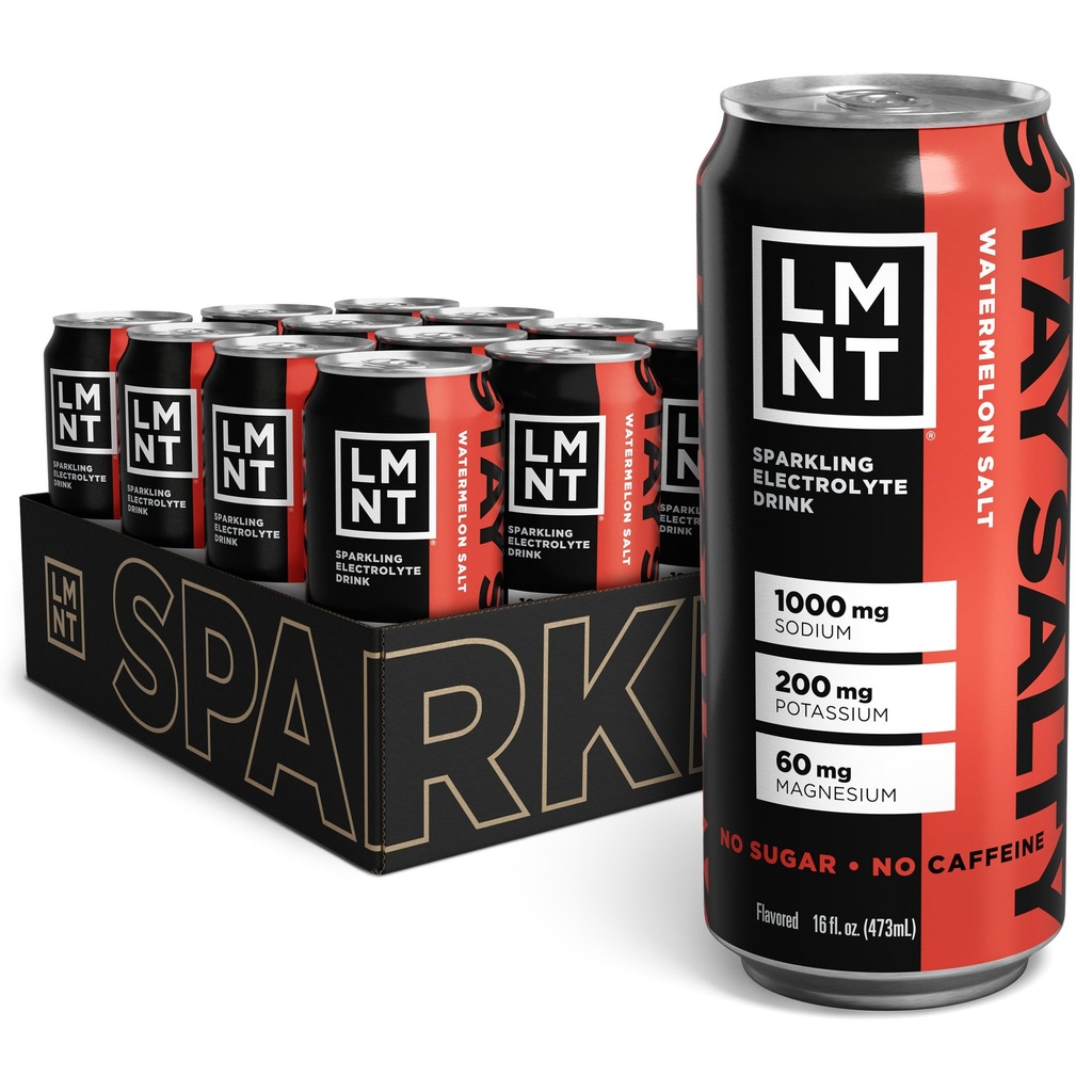 Pij LMNT Sparkling Electrolyte Drink - Meloun sůl 124; 12- Počet