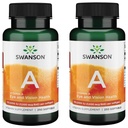 Swanson Vitamin A 10 000 IU (3 000 mcg RAE) Přírodní Žízeň pro kosti, zdraví kůže, podpora vizí a funkce imunitního systému - High Absorption Vitamin A 250 Softgels (2 balení)