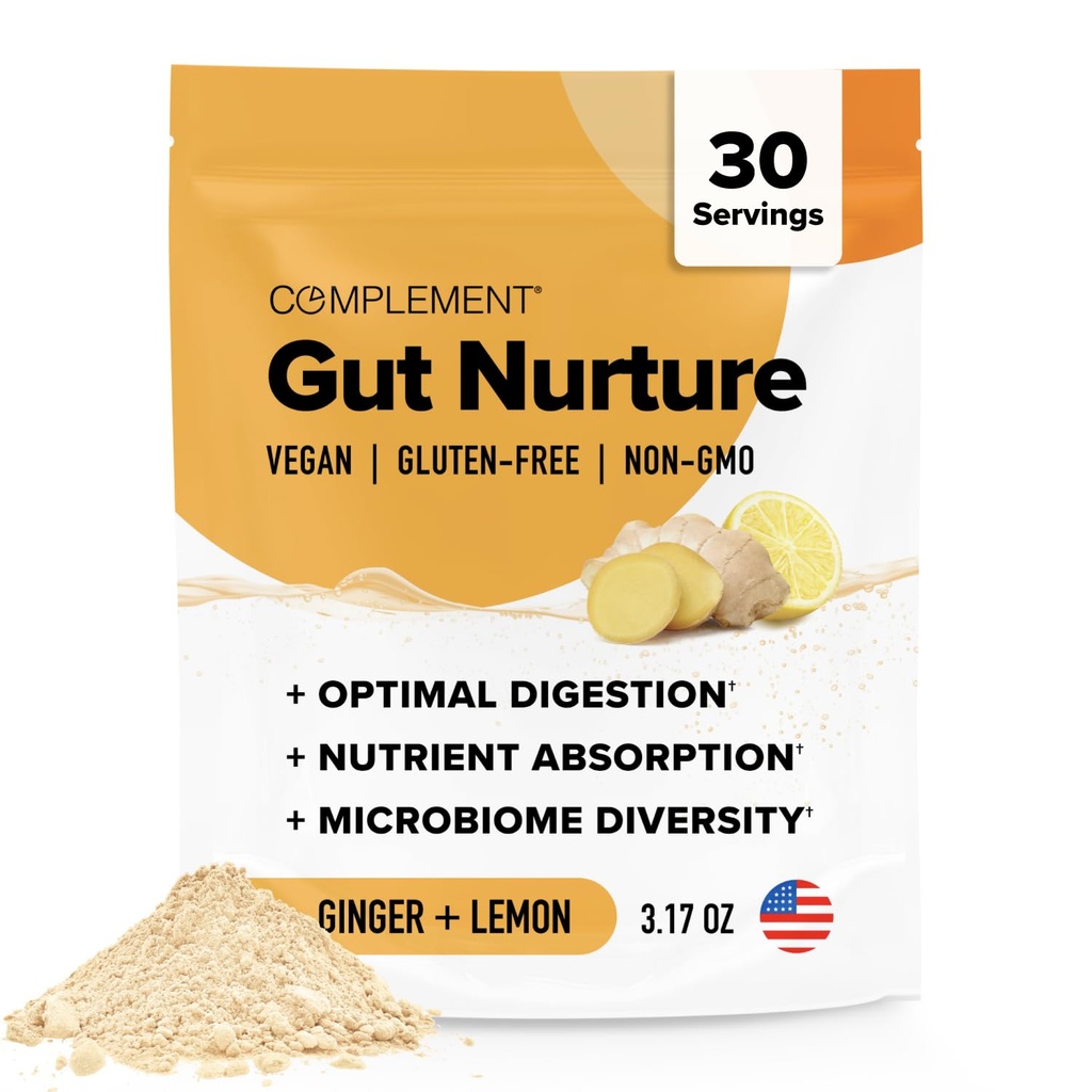 Doplňování Gut péče Prebiotic + Postbiotické Superfood Powder for Leaky Gut Opravy, Probiotika pro stravitelné zdraví - Ginger Root - 30 Servings