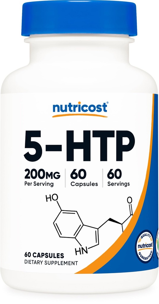Nutricost 5- HTP 200mg, 60 Vegetariánských kapslí (5- Hydroxytryptofan) - Non- GMO & gluten zdarma