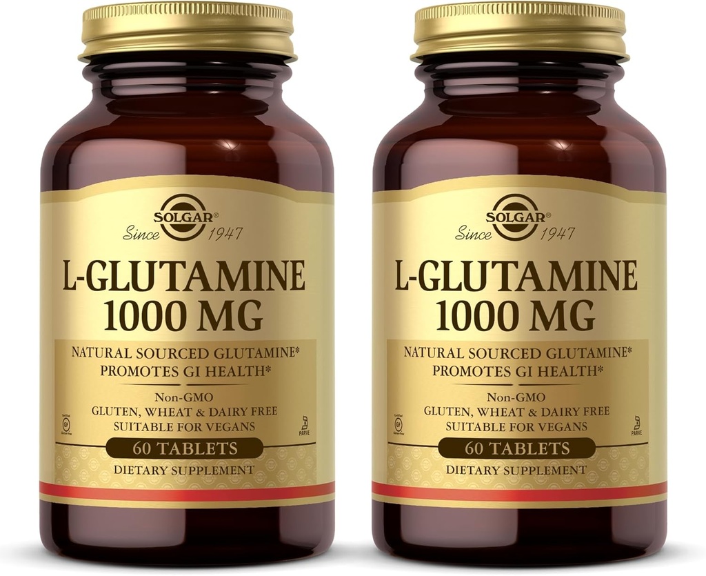 Solgar L- glutamin 1000 mg, 60 tablet (balení po 2 tabletách) - Přírodní muscle Food - Promotes Gastrointestinální (GI) Zdraví - Podporuje zdraví mozku - Non- GMO, Vegan, gluten Free, Kosher - 60 Celkem Služební cesty