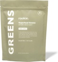 Rookie Wellness Green + Superfoods - Zelené Superfoods Powder Drink Made with Whole Food Sourced Ingredients Contains Vitamíny, Probiotika, Antioxidanty a Baobab Fiber (30 Servings, Crisp Apple)