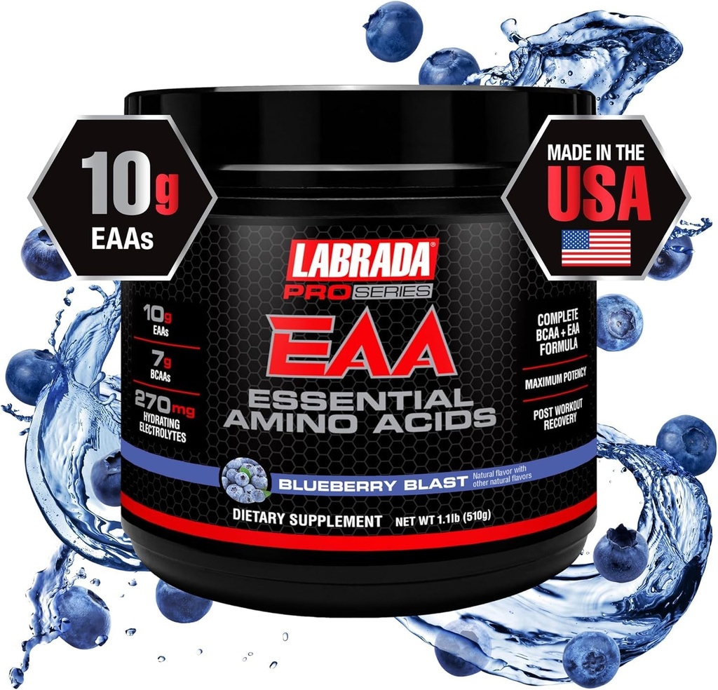 Pro Series EAA Maximální potence Kompletní esenciální aminokyselin Hydratační vzorec s 10g EAA 7g BCAA & 270mg Hydratační elektrolyty Recovery a výkon (Blueberry Blast)
