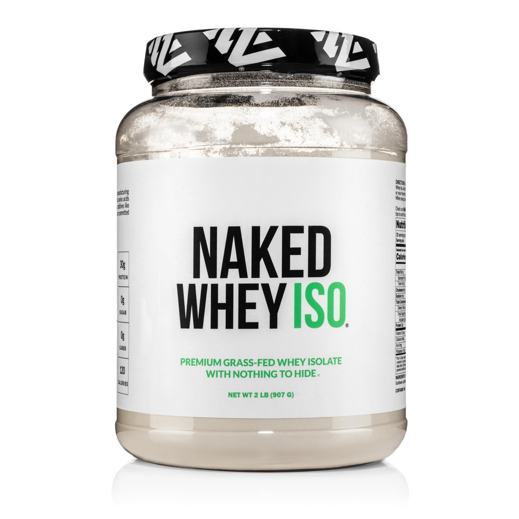 NAKED Syrovátkový izolát protein - pouze 2 ingredience, 30g Grass- Fed protein, Zero Carb, Neochucené, nedenaturované, Non- GMO, No Soy, Gluten- Free, No Konzervativa - 28 Služeb