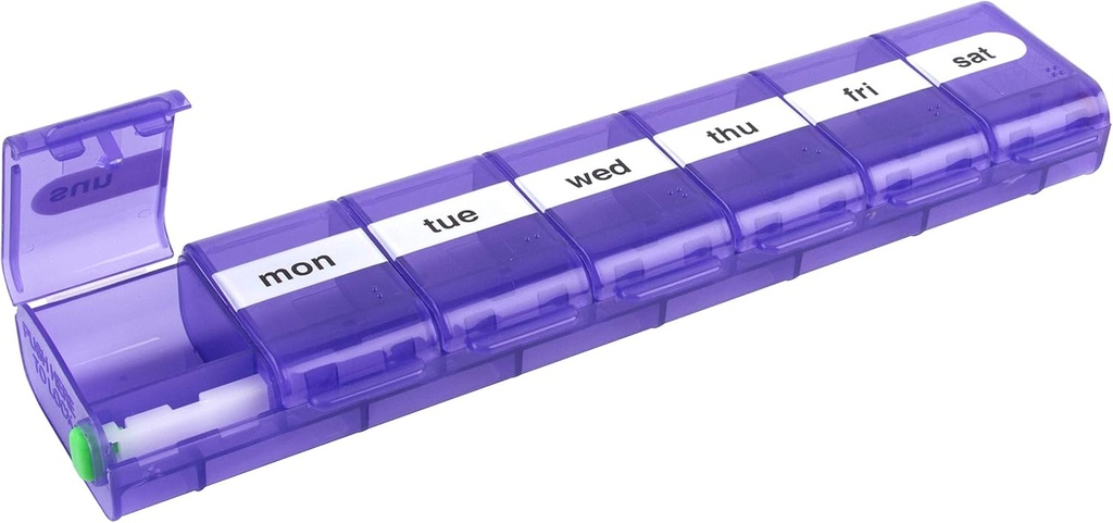 EZY DOSE Týdenní (7- Day) Pouzdro na pilulky, plánovač léků, vitaminový organizátor Box, X- Velké uzamykatelné jednotky pro bezpečné předepisování léky a zabránit náhodnému rozlití, Barva května Vary