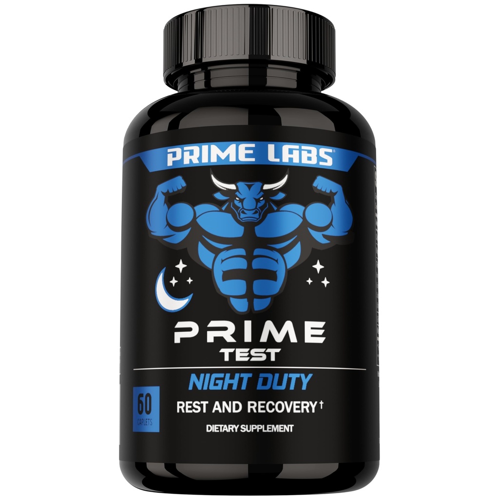 Prime Labs Night Duty - noční Testosteron Booster & Sleep Supplements - PM Rest & Muscle Recovery - 60 Počet