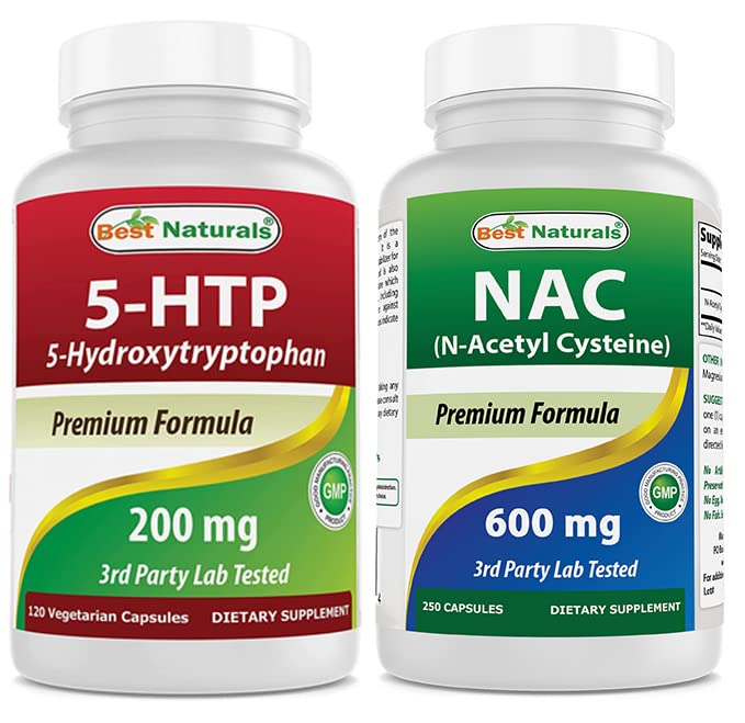 Nejlepší Naturals 5- HTP 200 mg & NAC - N Acetyl Cysteine 600 mg