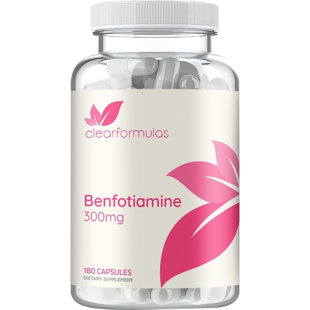 Vysoká absorpce Vitamin B1 Benfotiamin 300mg - Benfotiamin dodatek pro Glykation Heart and Nerve Support - Vegan Non- GMO & gluten Free Fat Soluble Thiamin B1 dodatek (180 Servings)