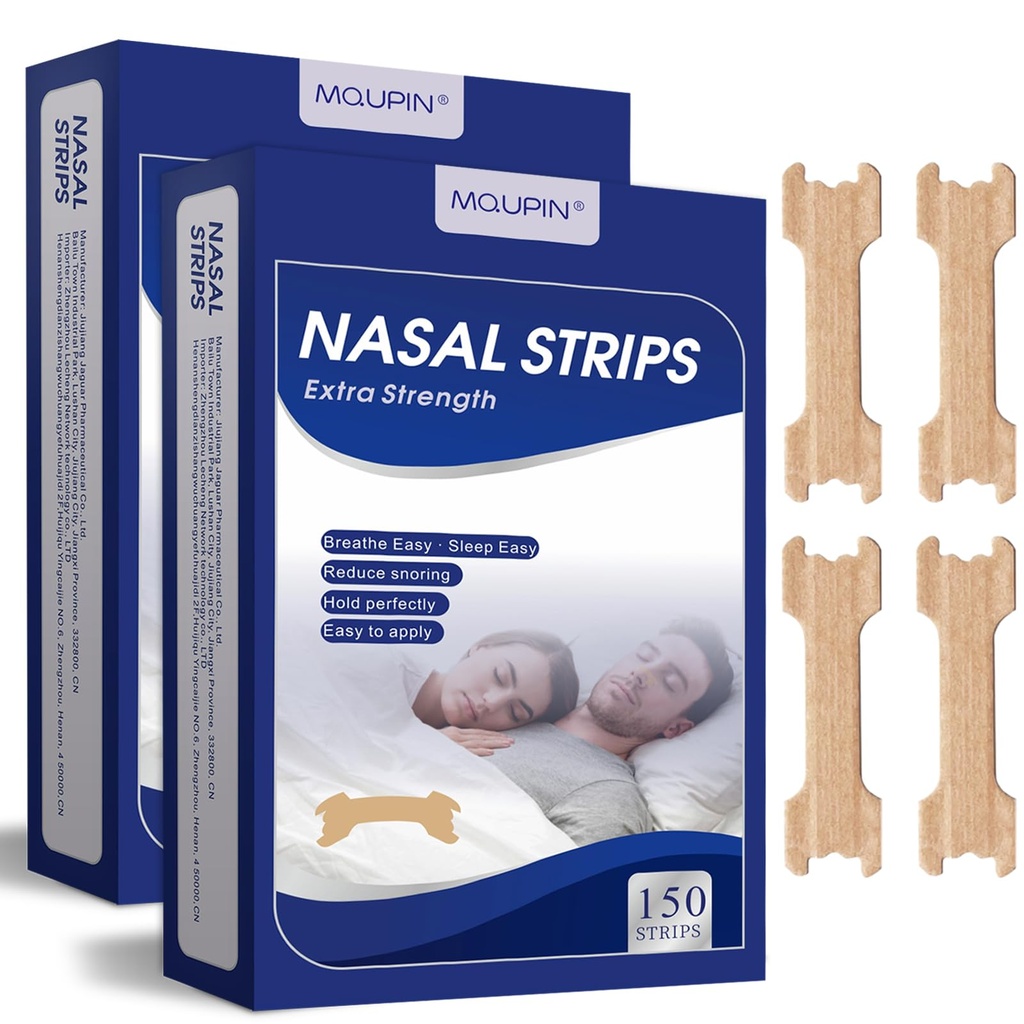 MQUPIN 300 Counts Nasal Strips Upgraded, Nasal Strips for Snoring, Safe, Long Effect, Reduction Snoring(66mm*19mm)