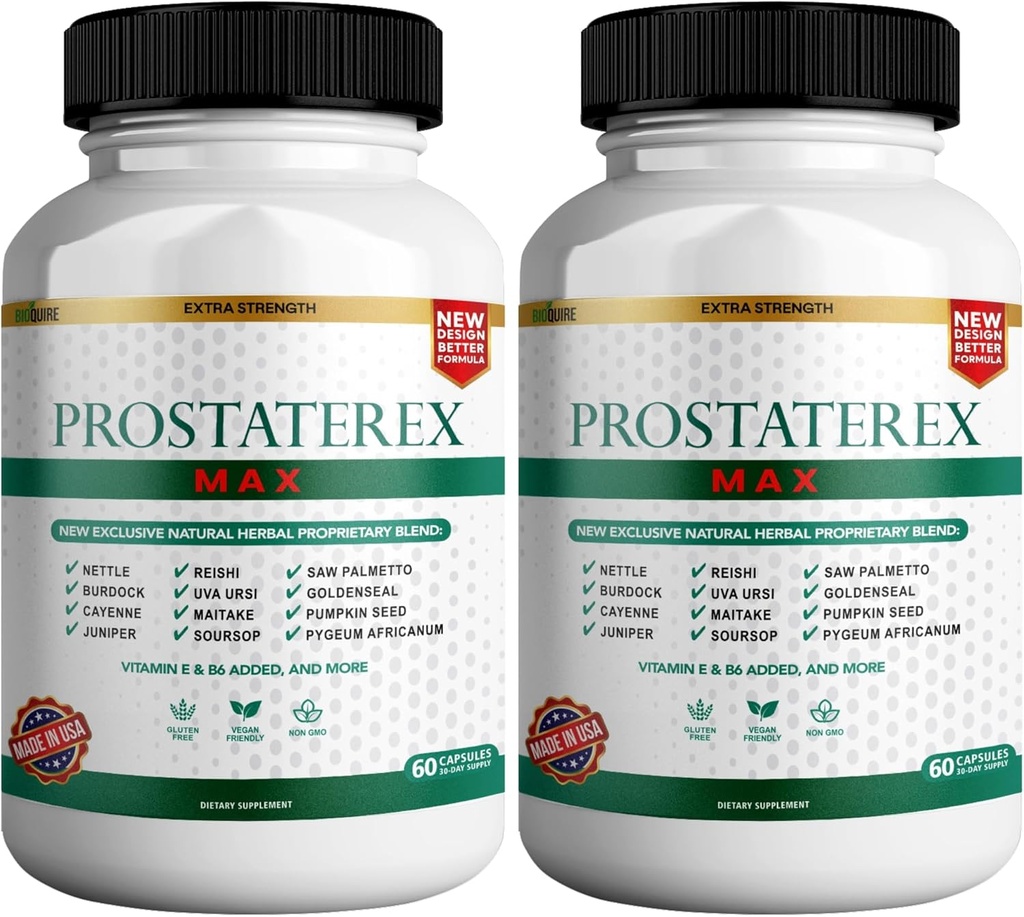 ProstateRex Max Extra Power Health Supplement, Saw Palmetto, Vegan, Non- GMO, Gluten- Free - 120 Kapsle (2)