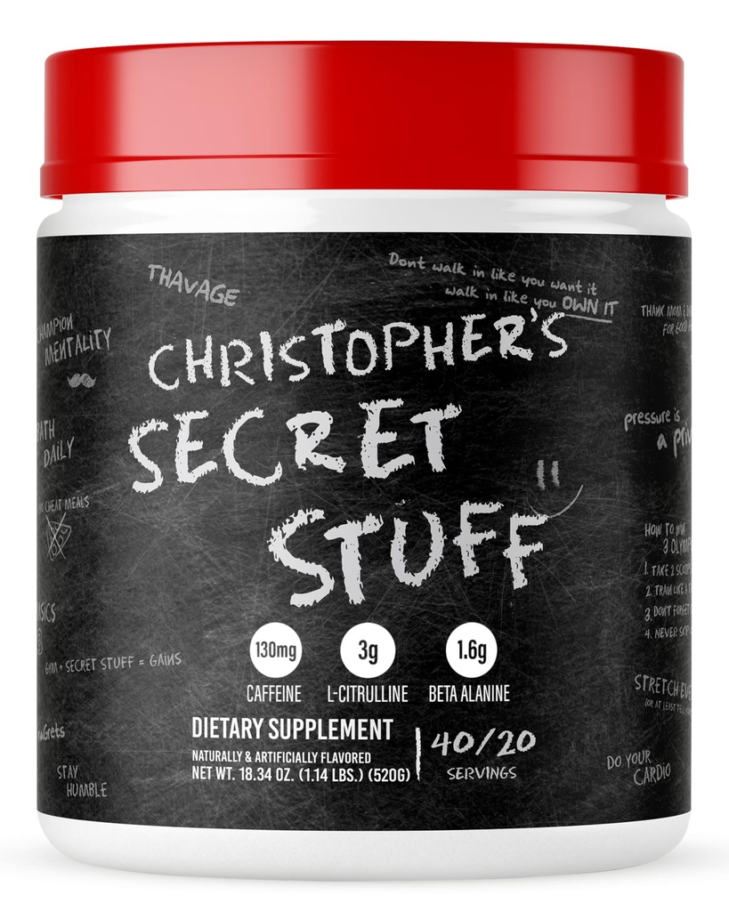 RAW Christopher 's Secret Stuff Pre Workout Powder, Thavage (Chutě jako vítězství) - Chris Bumstead CBUM Předcvičení dodatek pro muže a ženy - Práce, Hydration & Energy - 40 Služeb