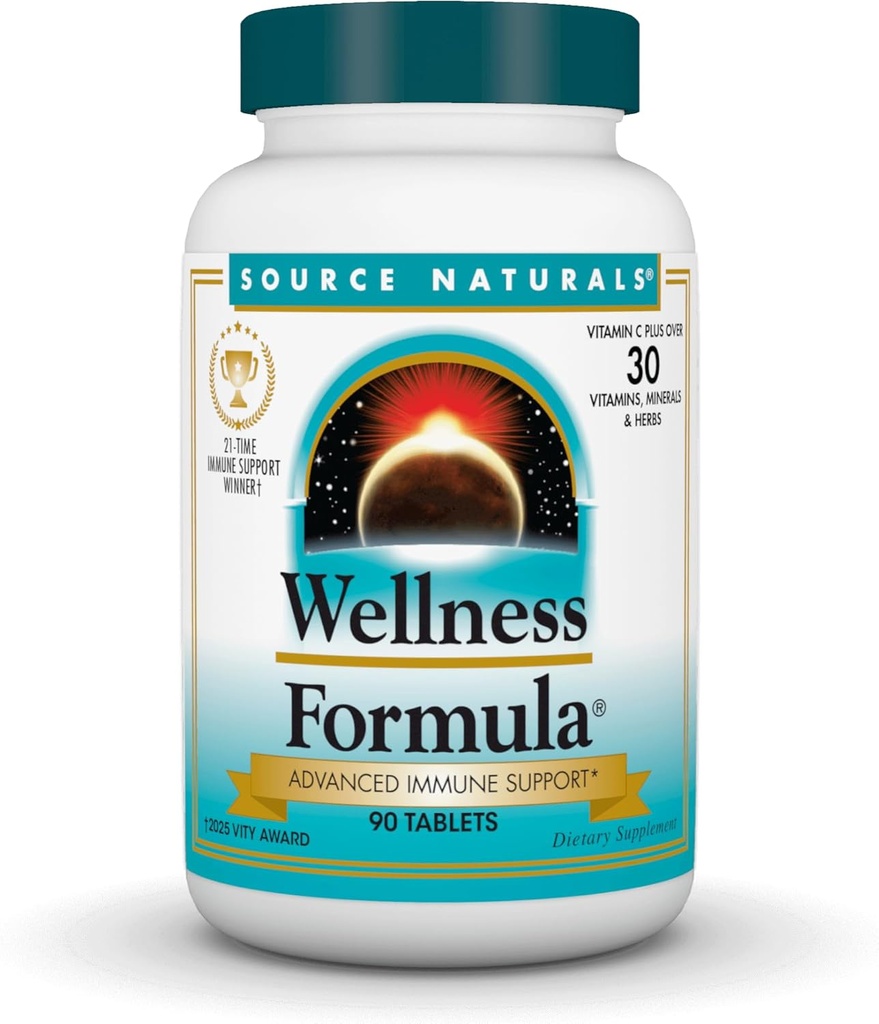 Zdroj Naturals Wellness Formule Biologicko-Přidružené Vitamíny & Herbal Defense - Imunitní systém Supplement & Imunity Booster * - 90 Tablety