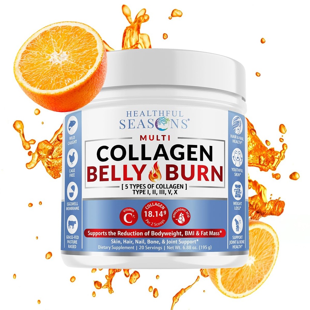 Multi kolagen prášek s typy I, II, III, V, X - Příplatek pro správu hmotnosti s vitaminem C & Hyaluronic Acid - Podporuje pleť, vlasy, hřebíky, metabolismus, společné a svalové zdraví - 20 Služeb (1)