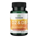 Swanson vitamin D komplex s vitamíny D2 & D3 - Kompletní opalovací vitaminový komplex pro kosti, zubní a imunitní zdraví - doplněk vitaminu (50 mcg, 60 Veggie Kapsle)