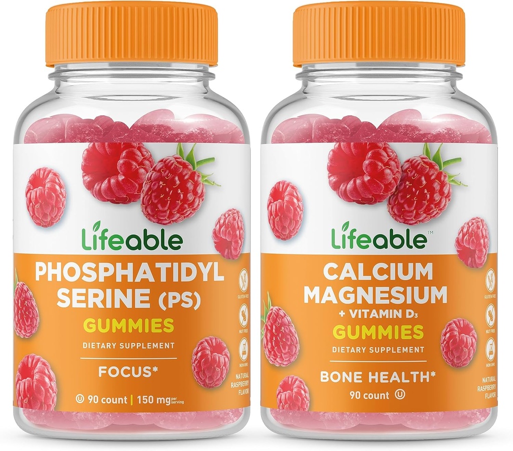 Živý fosfatidylserin (PS) + hořčík vápenatý, gumička Bundle - velký příchuť, vitamin dodatek, gluten zdarma, GMO zdarma, žvýkací žlab