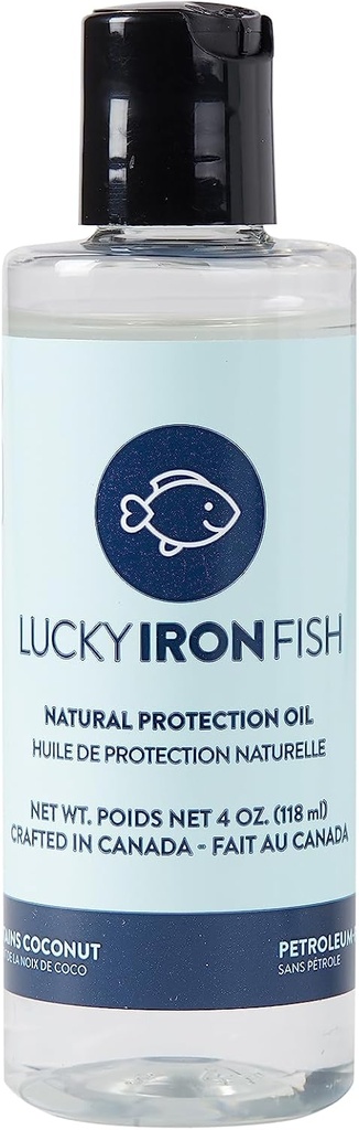 Lucky Iron Life ® Natural Protection Oil, 4oz - Aplikujte na své štěstí, železné ryby nebo listy udržovat, chránit a zabránit rez - Vegan, Vyrobeno z čisté kokosové a citronové oleje