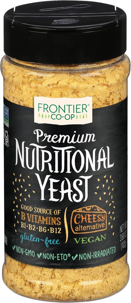 Frontier Co- op Premium Nutritional Yeast Flakes, 3.6 oz s vitamínem B12 - Pro popcorn, Snacks, Pasta, a polévka
