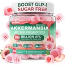 Akkermansia Probiotika Gummies s Prebiotics Fiber, 300 miliard AFU Akkermansia Muciniphila, s polyfenol ovoce, odpor Starch, Vitamin A D3 B2 pro metabolismus, stravitelný & Gut zdraví, 1Pack
