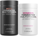 Codeage Daily Multivitamin Bundle: Dámské a mužské Multivitaminy, B-Vitaminy, Probiotika, Food- Based Blends, 120 Kapsle per Lahvička