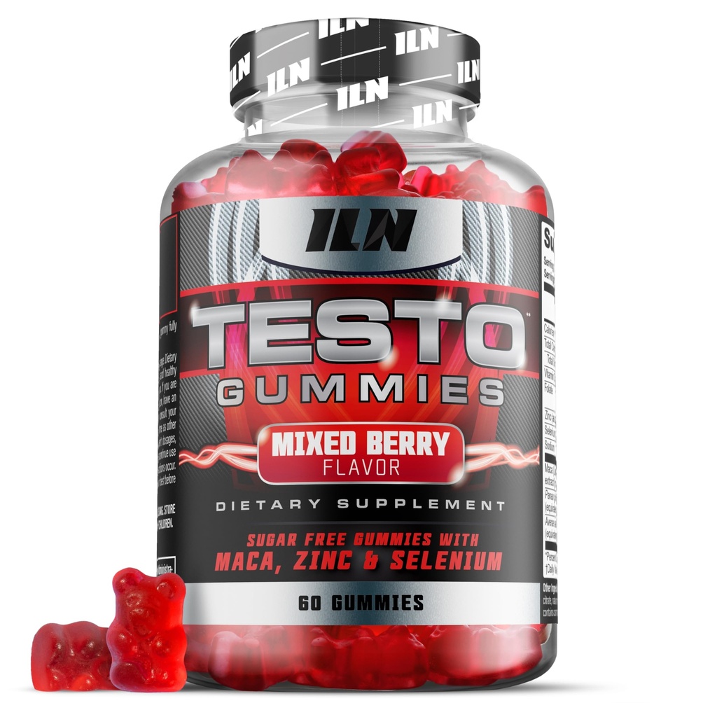 Iron Labs Nutrition Testo Gummies pro muže (60 Gummies) - Vysoce silný posilovač pro muže - Smíšené Berry Flavor - Funkce Maca, ženšen, zinek a selen - Cukr zdarma & Vegan Vhodné