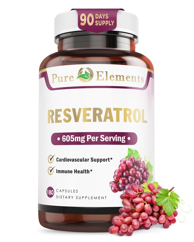Resveratrol 1450mg Extra Strength Formule na podporu lepší kůže a imunity s Green Tea Extract, Grape Seed Extract, Red Wine Extract a další 90 dnů Dodávka
