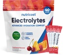 Nutricost Electrolytes Complex, Ovocný punč ochucený, 40 Stickpacks - Advanced Hydration Complex