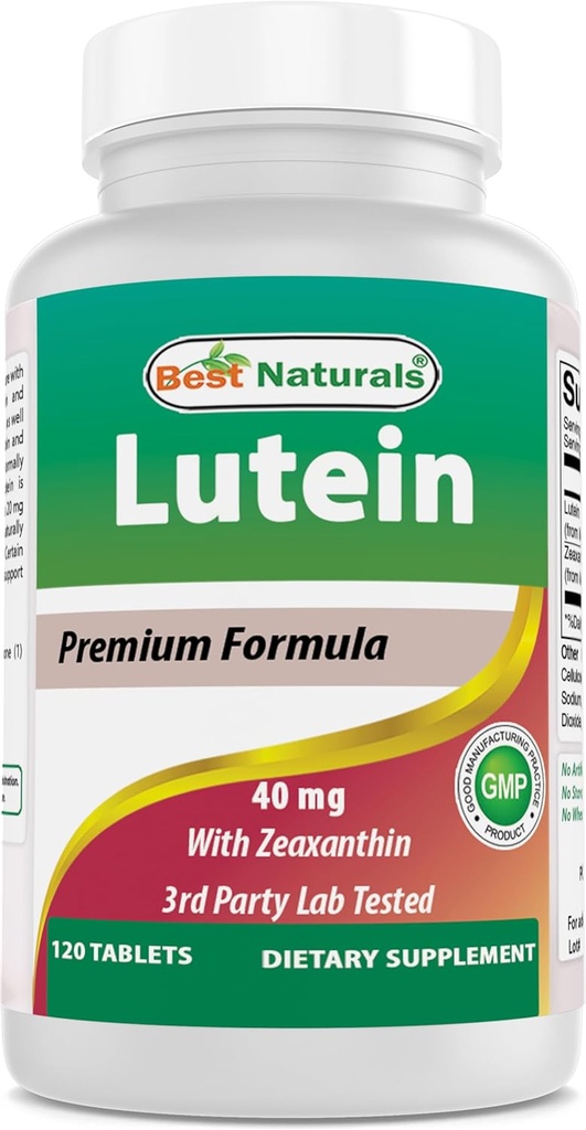 Nejlepší Naturals Lutein 40 mg s Zeaxanthin- 120 Tablety