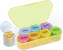 NatureTouch Weekly Pill Organizátor, BPA Free Medicine Organizátor Rainbow 11 Day Pill Box, Denní přenosný Pill Conatainer pro pilulky / vitamín / rybí olej / doplňky [Lastest Version], žlutá