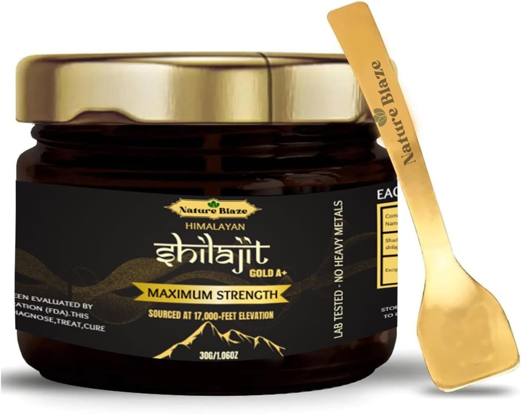 Čisté přírodní himalájské Shilajit Resin pro muže a ženy pro energetickou podporu a imunitní podporu (30Gm / 1.0 Ounce)