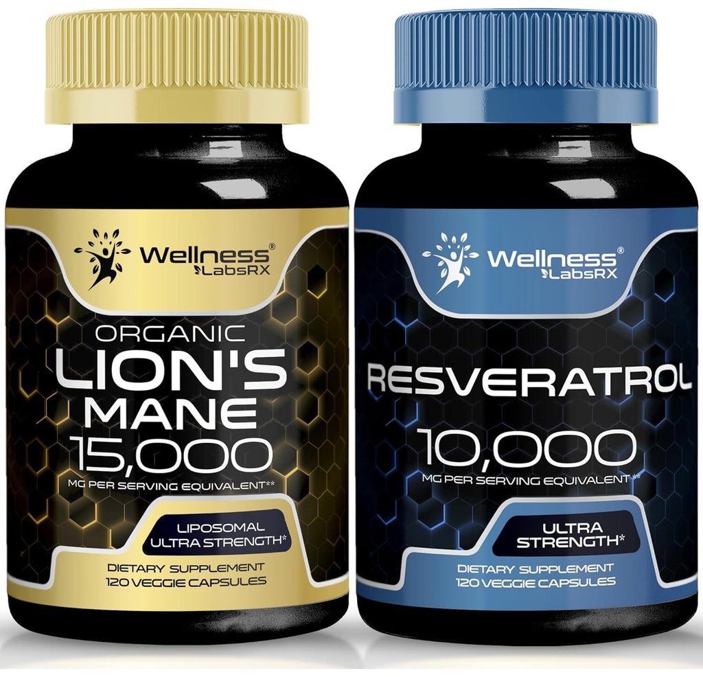 WELLNESS LABSRX Resveratrol Kapsle 10000 - Lví hříva Příplatek Kapsle