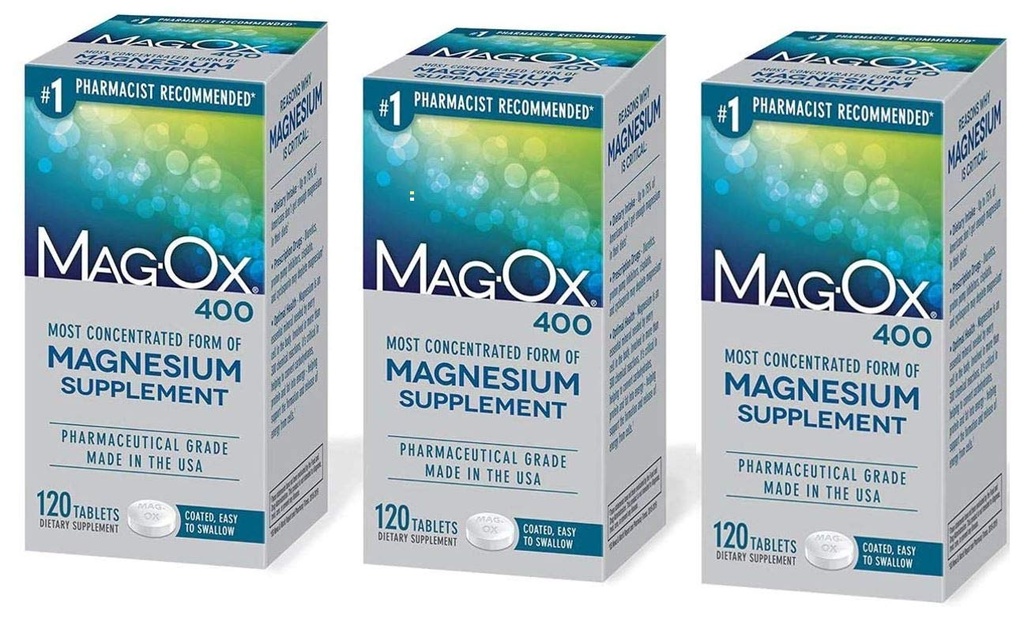 Mag- Ox 402 Mag- Ox 400 Minerální minerální dietní tablety, 483 mg Počet oxidů hořečnatého, 3- Pack, 3.0 Počet