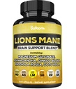 Lions Mane Doplněk Kapsle s hořčíkem s Ashwagandha Root, Ginkgo Biloba, Rhodiola Rosea a Gotu Kola - 210 Vegan Kapsle - Podpora zdraví mozku, pozitivní nálada a výroba energie