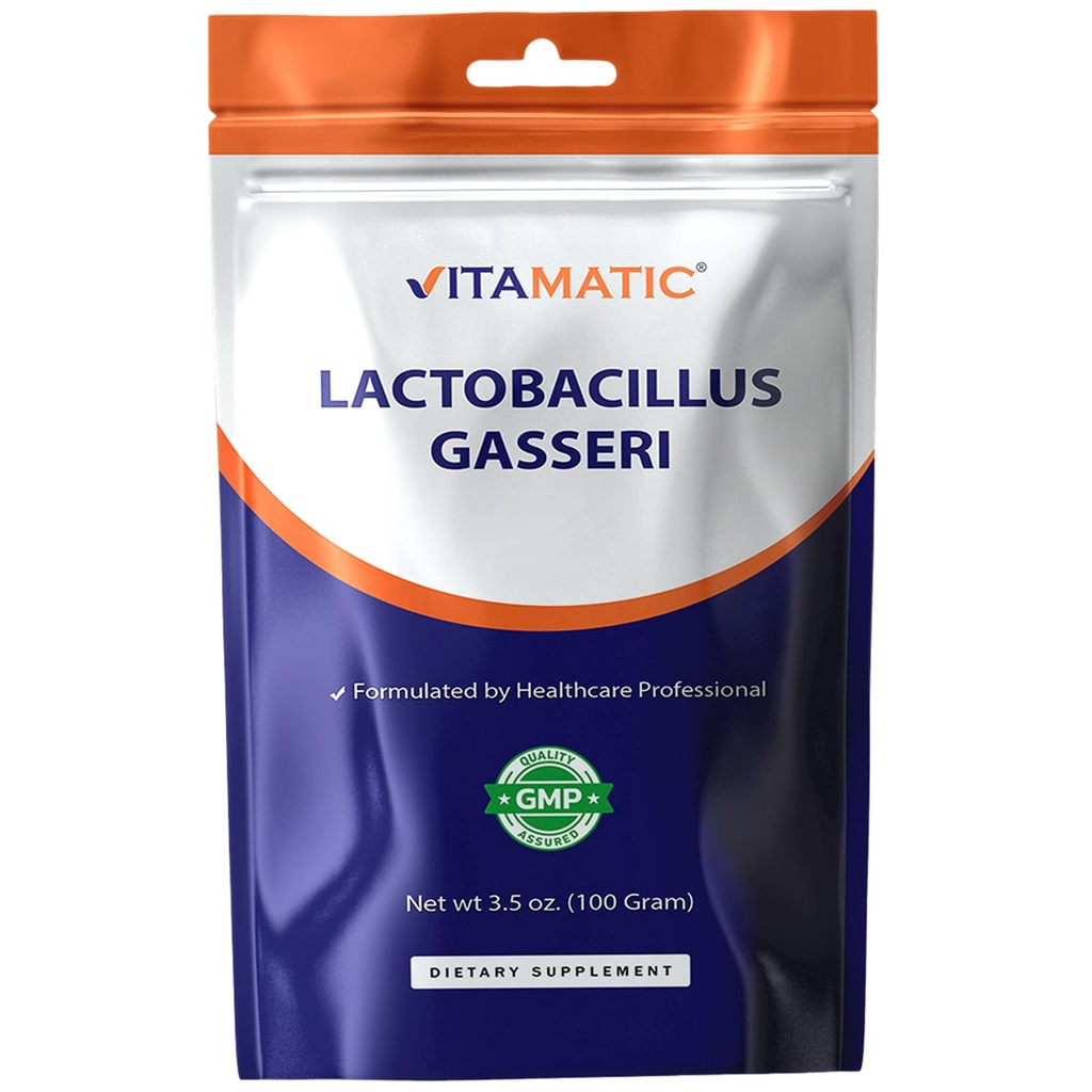 Vitamatic Lactobacillus Gasseri Probiotický prášek - stravitelná podpora zdraví - 100 gramů (3.5 OZ) - 100 porcí