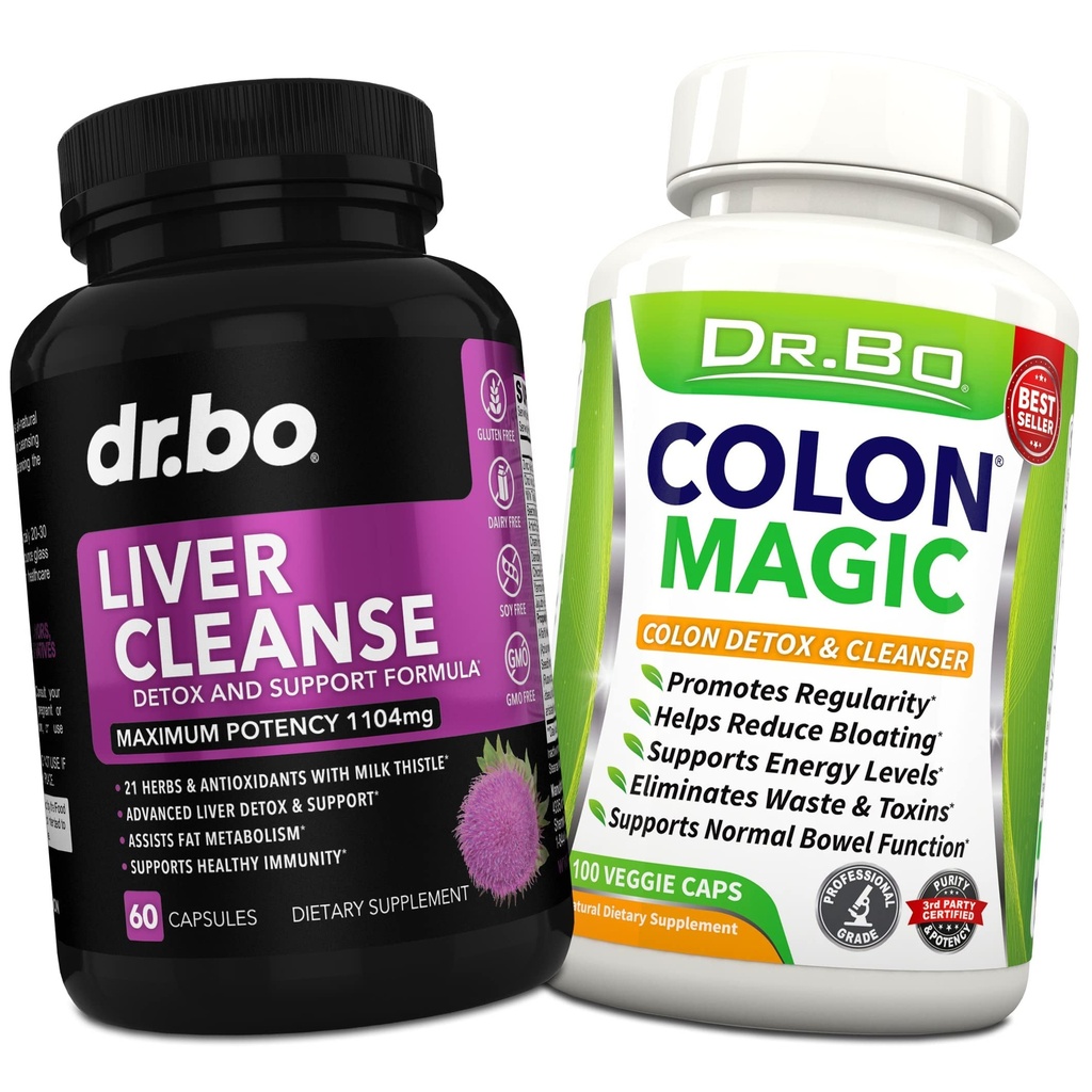 Játra & Colon Cleanse Detox Supplement - Přírodní Bowel Cleanser pilulky pro střevní vyfukování & Denní zácpa Relief - Mléko Thistle Dandelion Caps & Aid žlučník doplňky