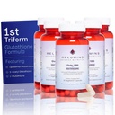 Relumins L Glutathione Supplement Complex - Reduced Glutathione 1000mg s Alpha Lipoic Acid & Rose HIPS Kapsle pro Nourged & Smoother Skin, 60 Caps x 5 Lahvičky