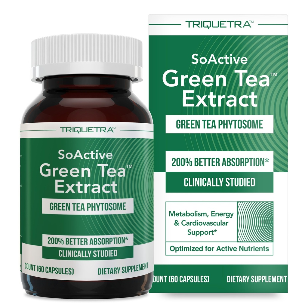 SoActive Green Tea ™ Extract - Klinicky studovaný Green Tea Phytosom - Až 200% lepší absorpce a biologická dostupnost - Klinicky validovaná dávka - Podporuje metabolismus a řízení hmotnosti - 60 kaps