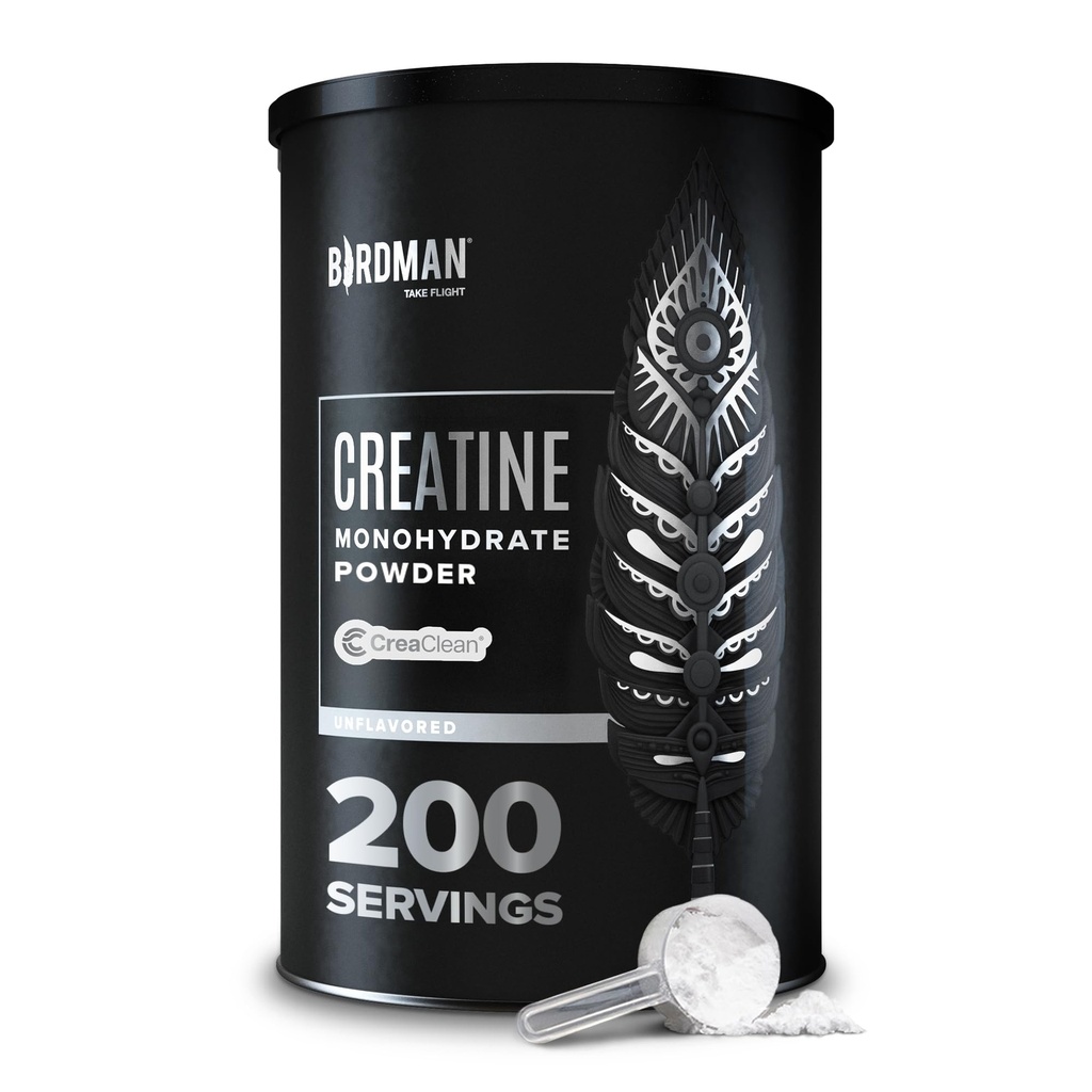 BIRDMAN mikronizovaný kreatin Monohydrát prášek, Muscle Recovery, Kofein zdarma, Creatine Pre Workout, Vegan, Post Workout, gluten zdarma, Cukr zdarma 124; 200 Servings (5 Grams každý) 124; 2.2lb.